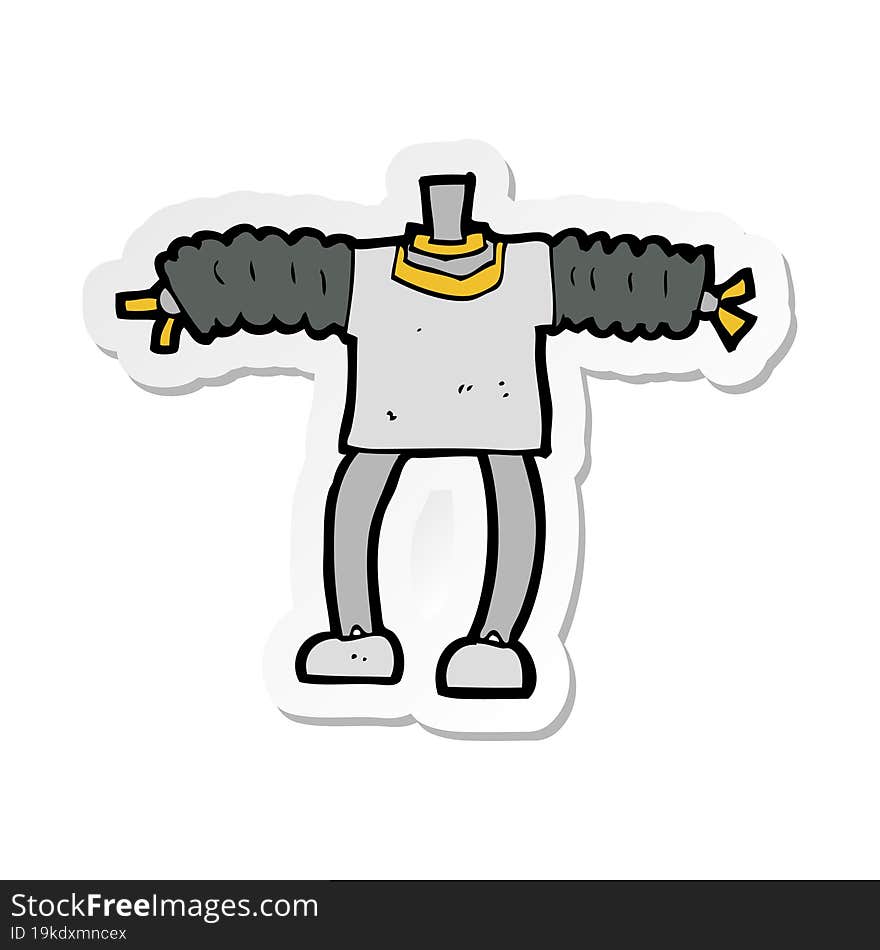 sticker of a cartoon robot body