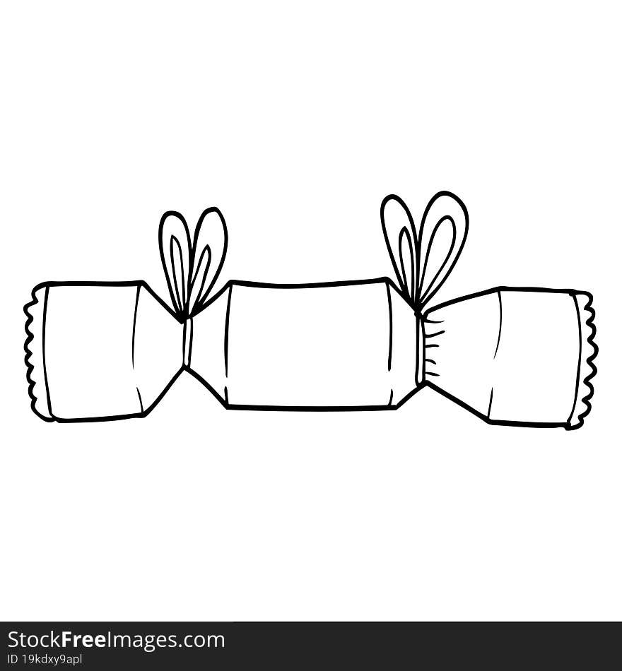 Line Drawing Cartoon Xmas Cracker