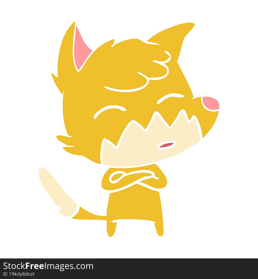 Flat Color Style Cartoon Fox