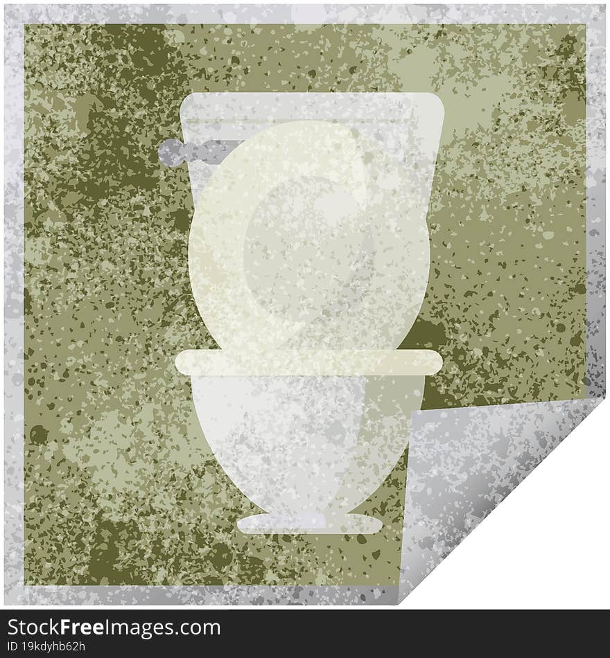 Open Toilet Graphic Square Sticker