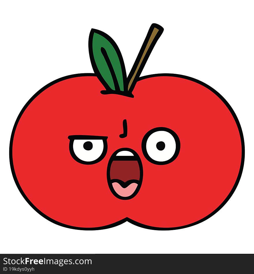 cute cartoon red apple