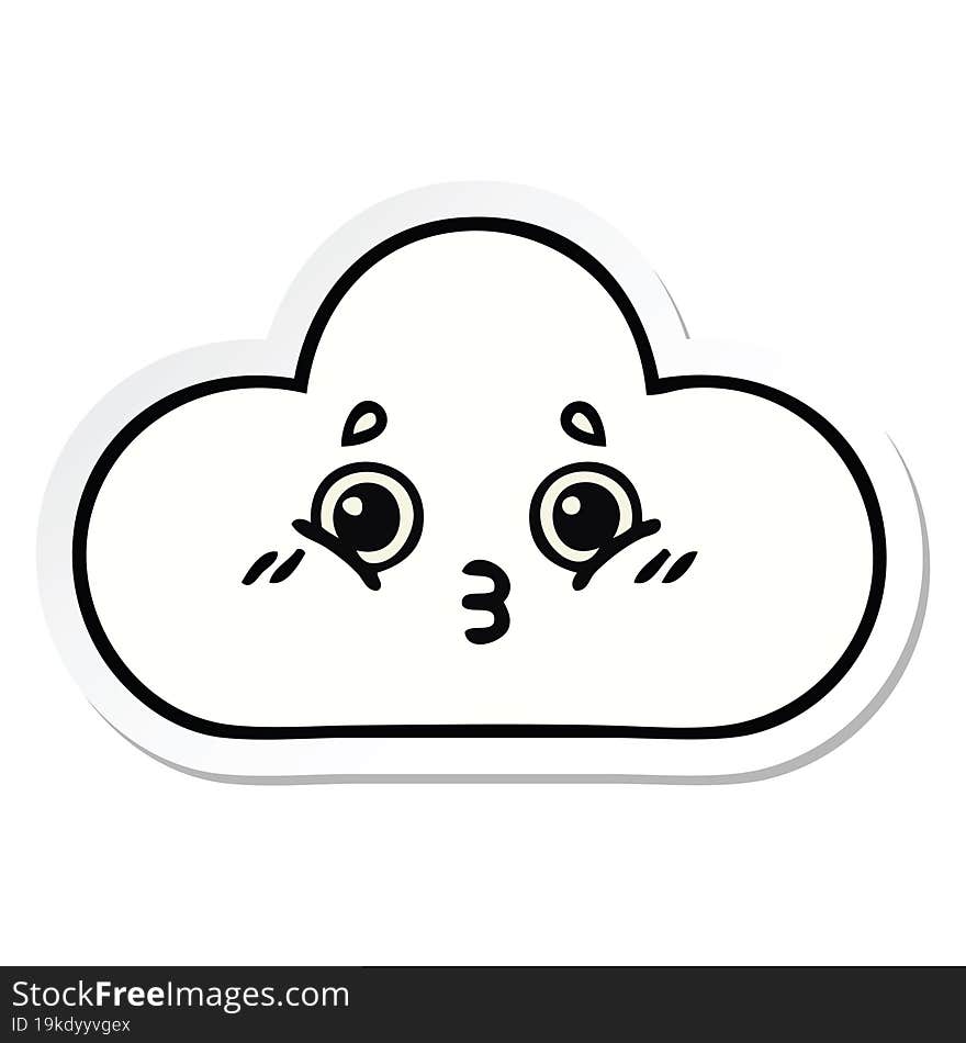 Sticker Of A Cute Cartoon Cloud