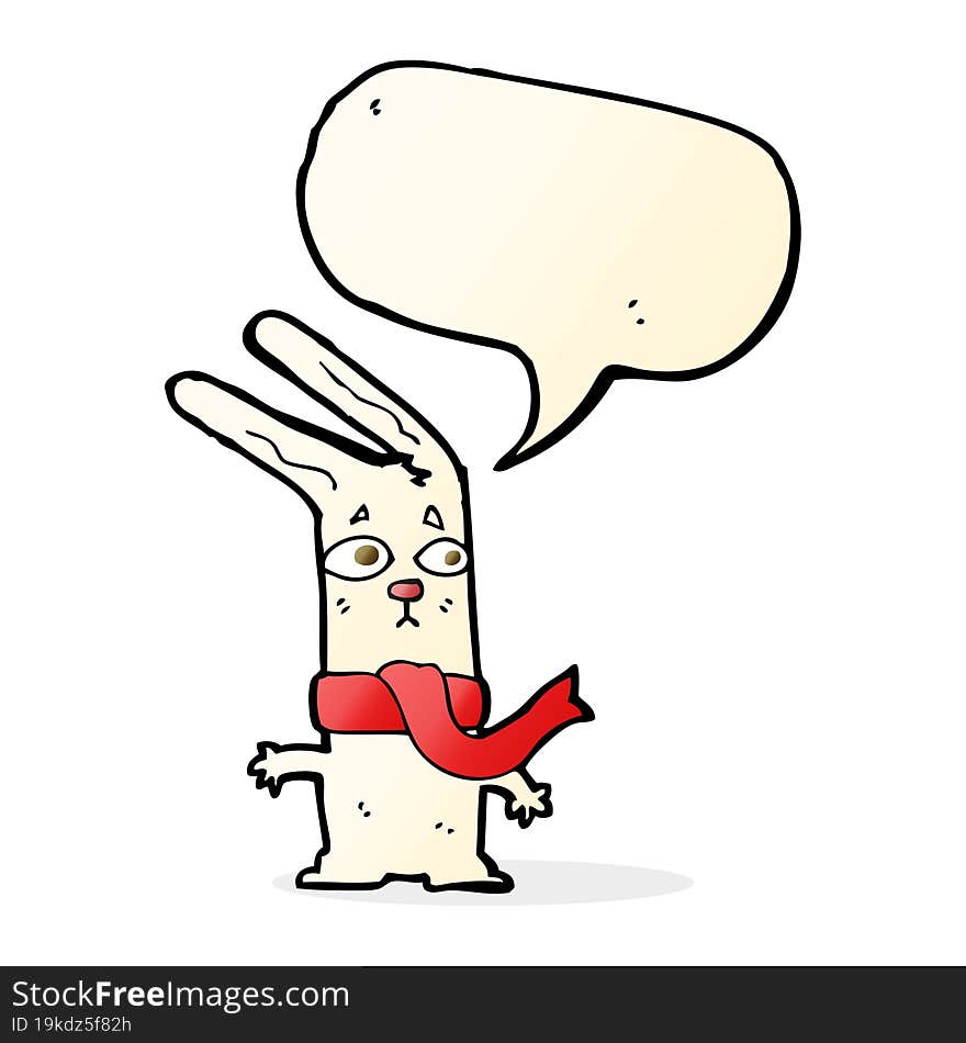 Cartoon Rabbit With Speech Bubble