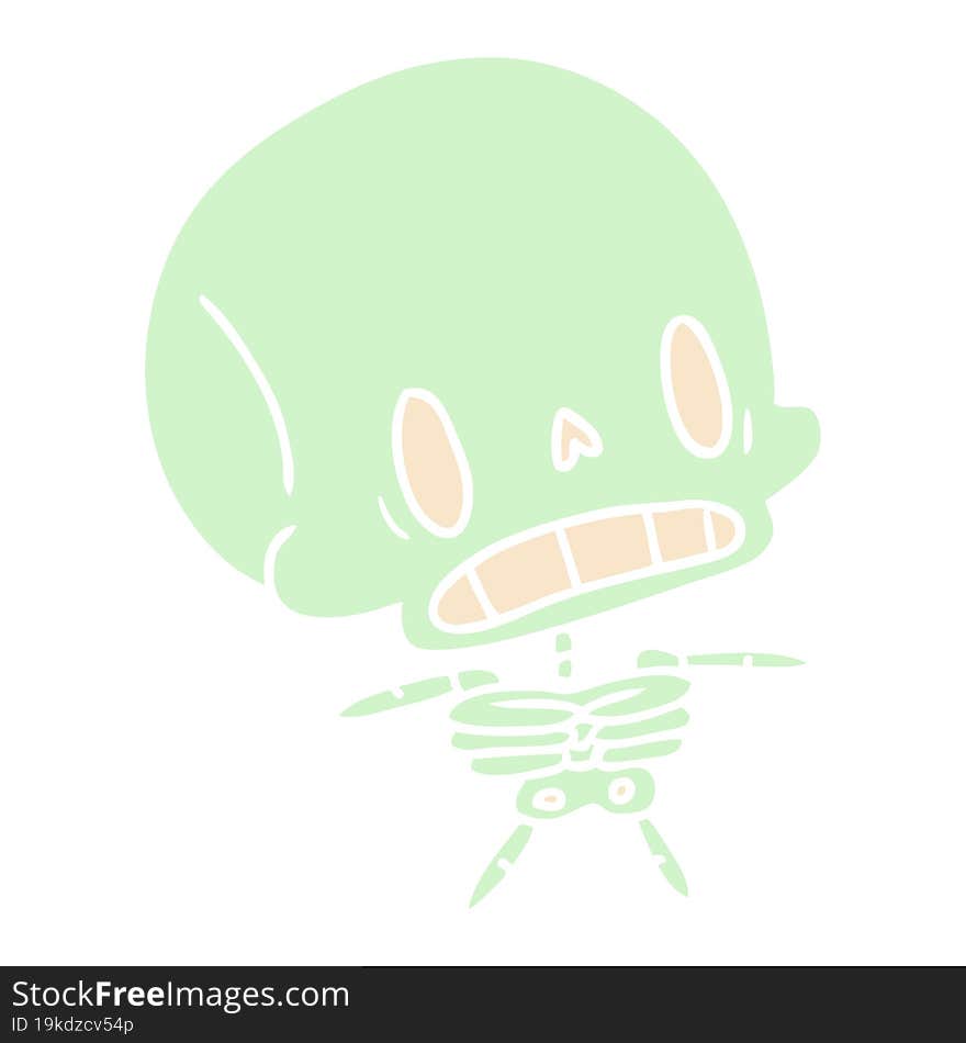 cartoon illustration kawaii cute dead skeleton. cartoon illustration kawaii cute dead skeleton