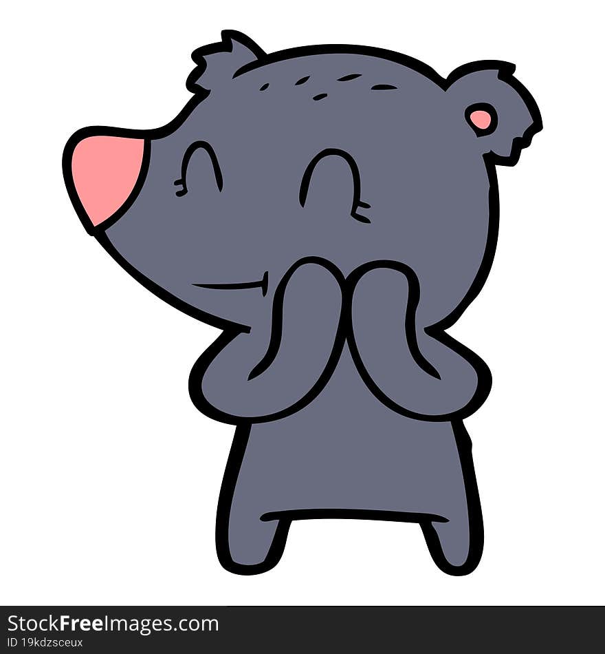 smiling bear cartoon. smiling bear cartoon