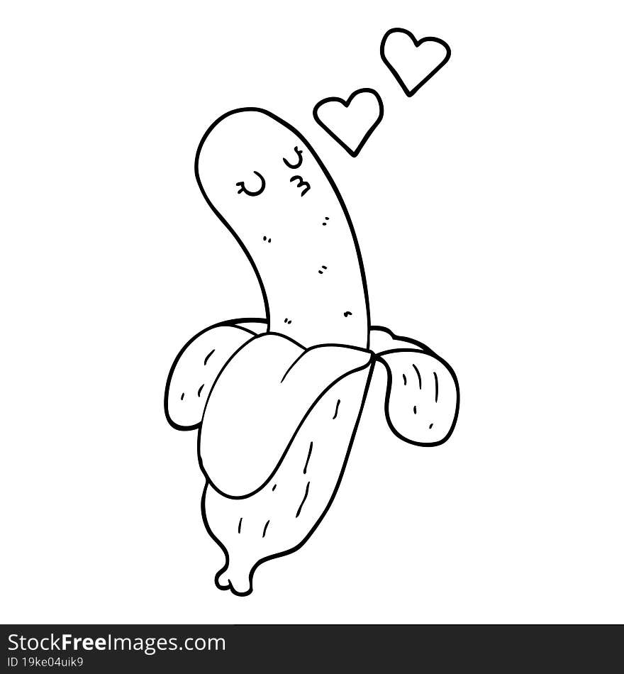 cartoon banana in love