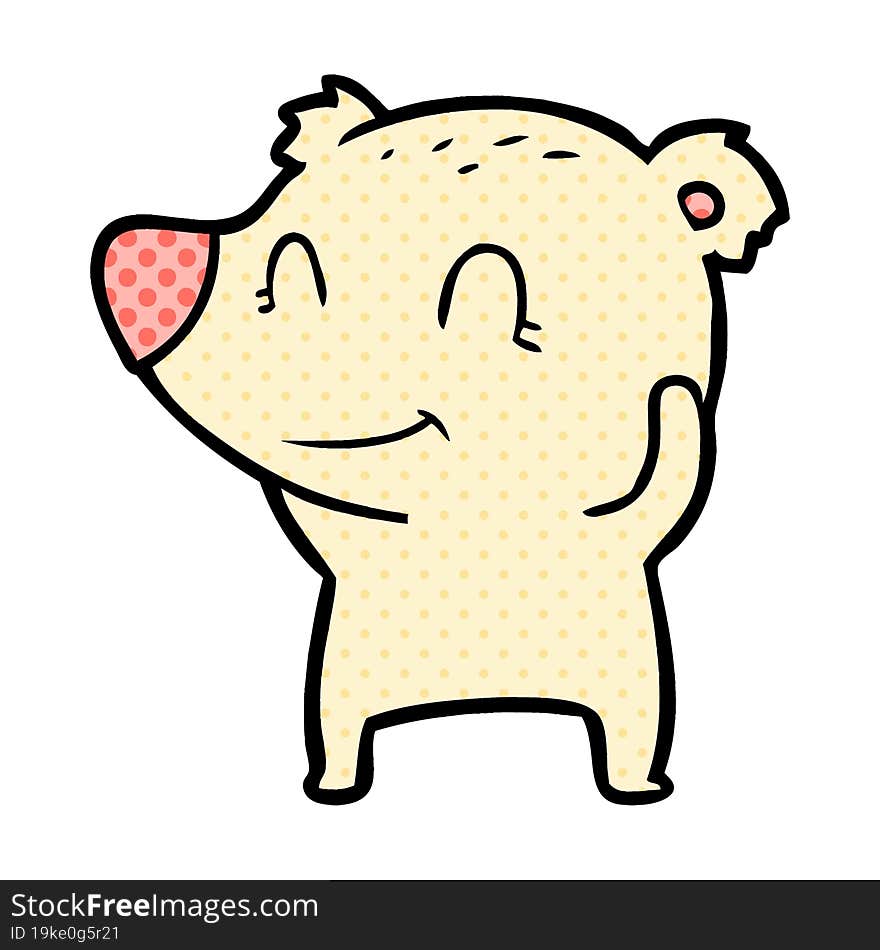 smiling polar bear cartoon. smiling polar bear cartoon