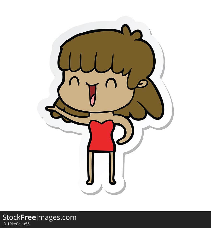 sticker of a cartoon woman