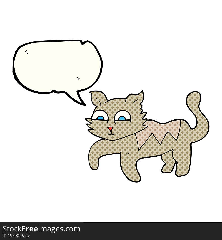 Comic Book Speech Bubble Cartoon Cat