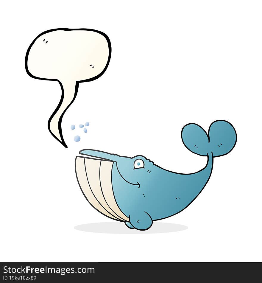 freehand drawn speech bubble cartoon whale