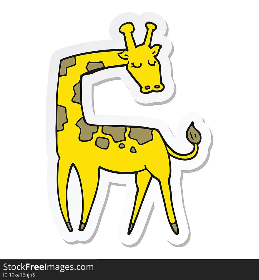 sticker of a cartoon giraffe