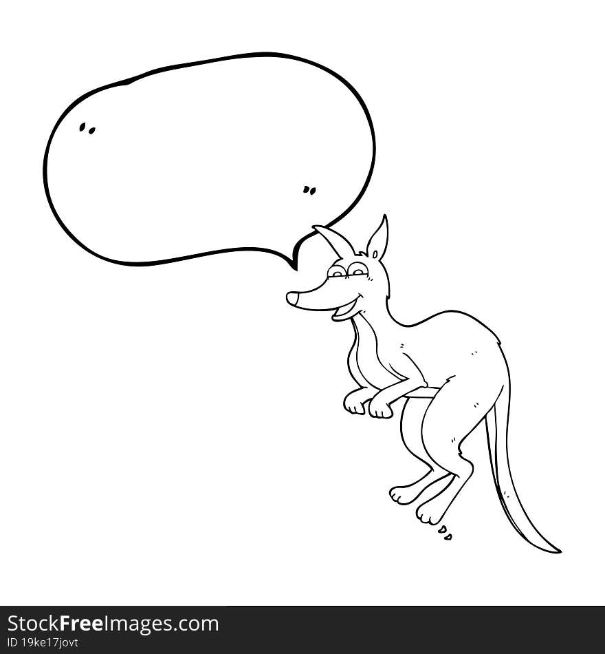 Speech Bubble Cartoon Kangaroo