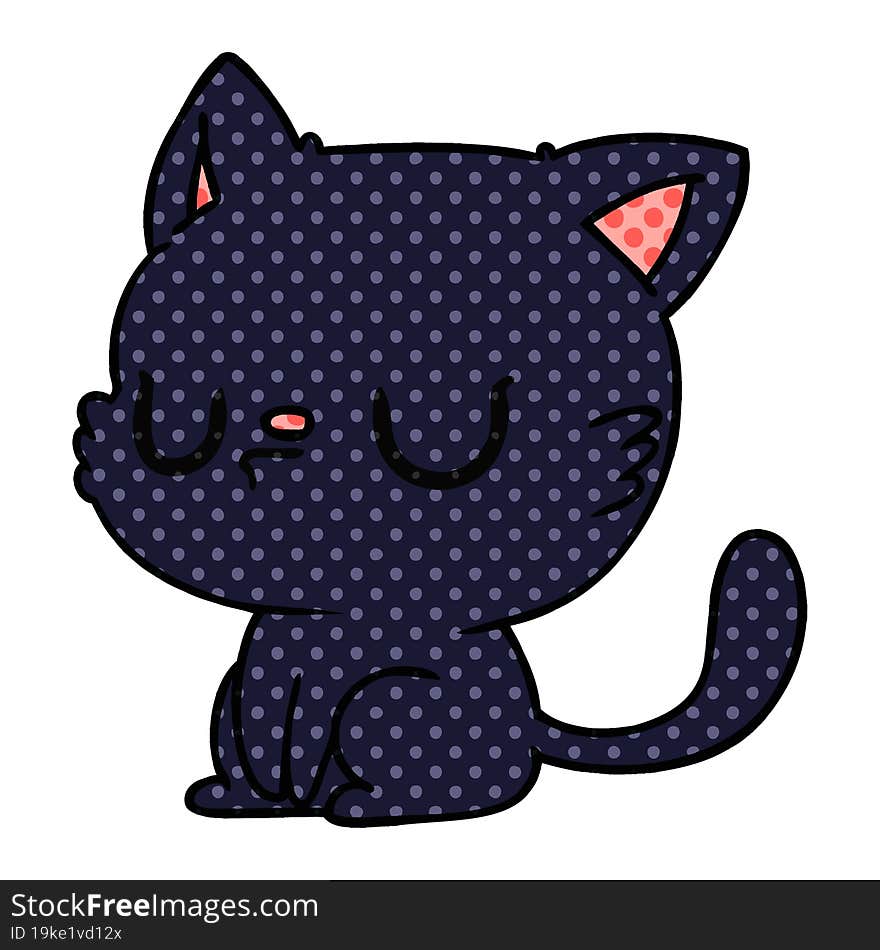 cartoon of cute kawaii cat