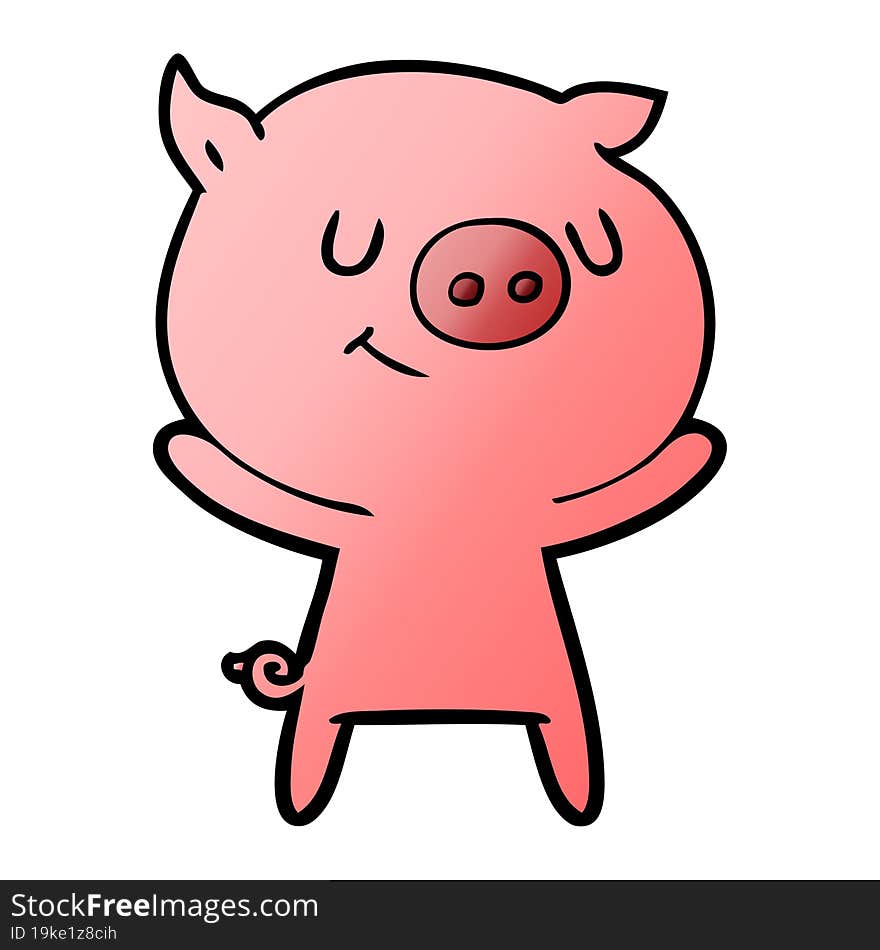 happy cartoon pig. happy cartoon pig