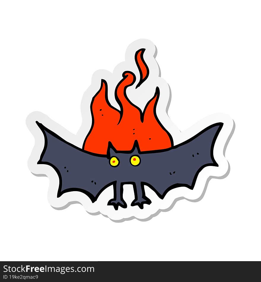 sticker of a cartoon spooky vampire bat