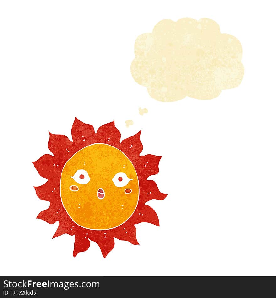 cartoon sun with thought bubble