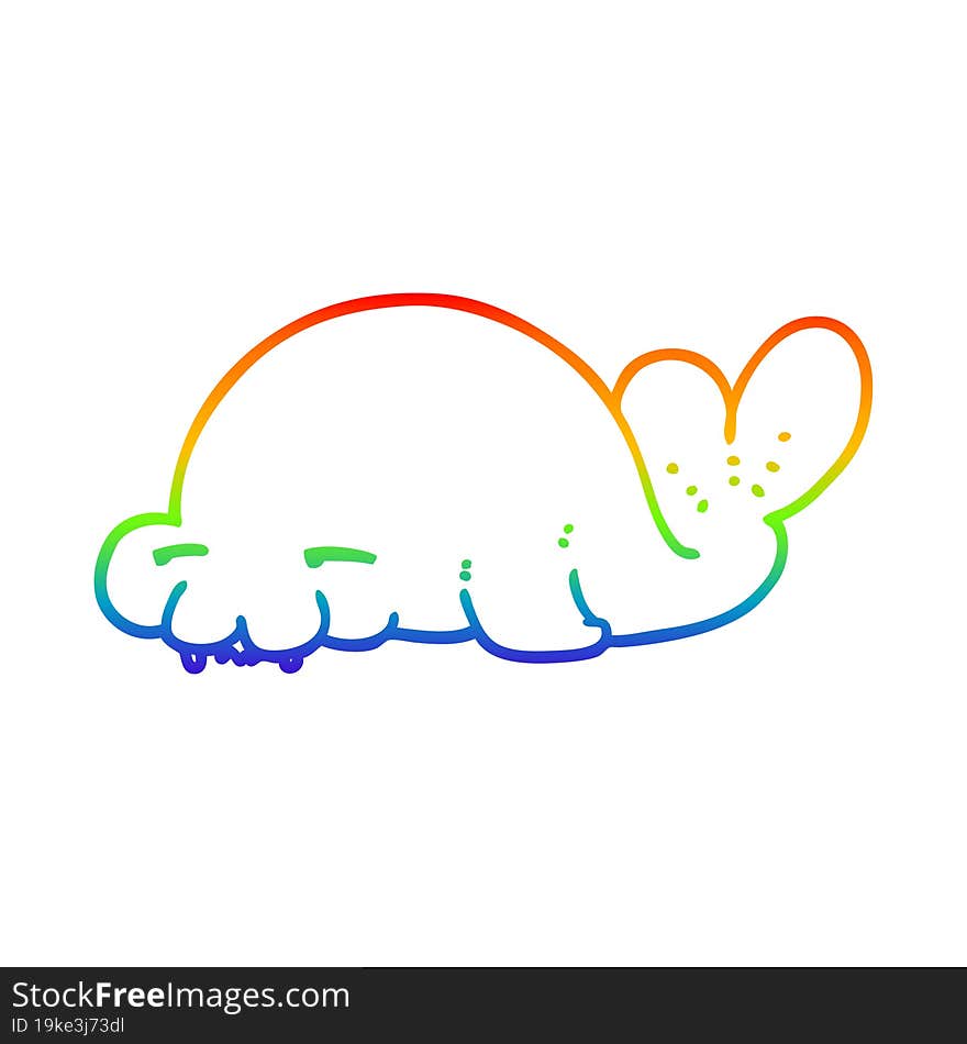 rainbow gradient line drawing cartoon seal