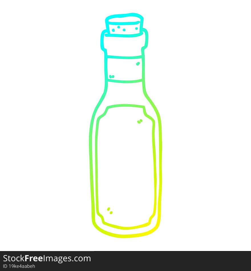 cold gradient line drawing cartoon potion bottle