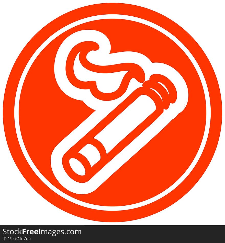 lit cigarette circular icon