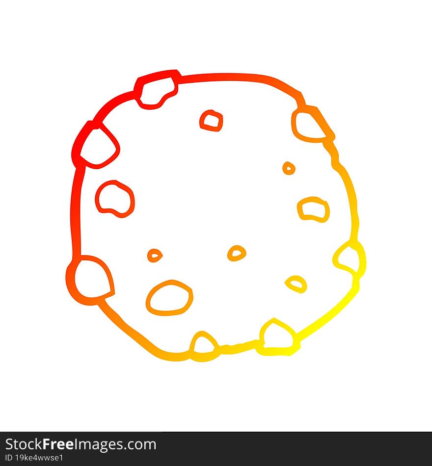 warm gradient line drawing cartoon cookie