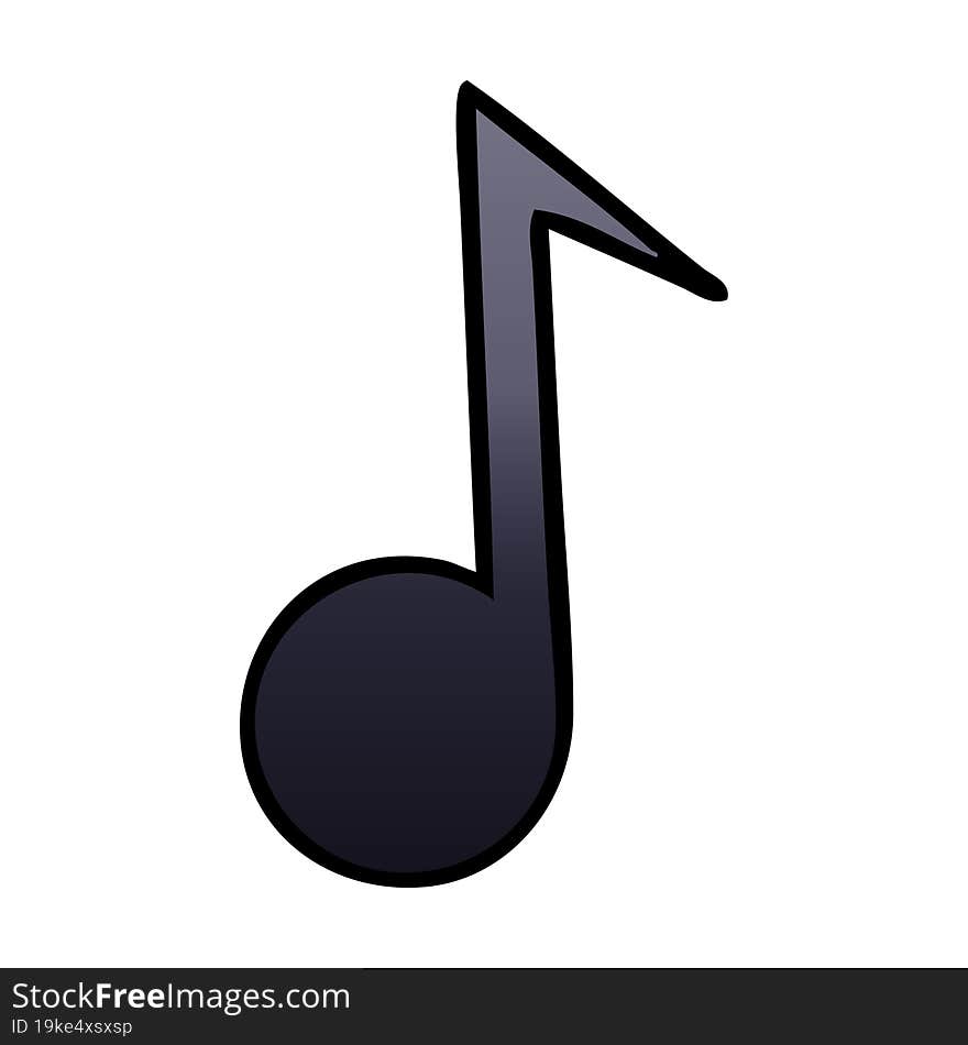 Gradient Shaded Cartoon Musical Note