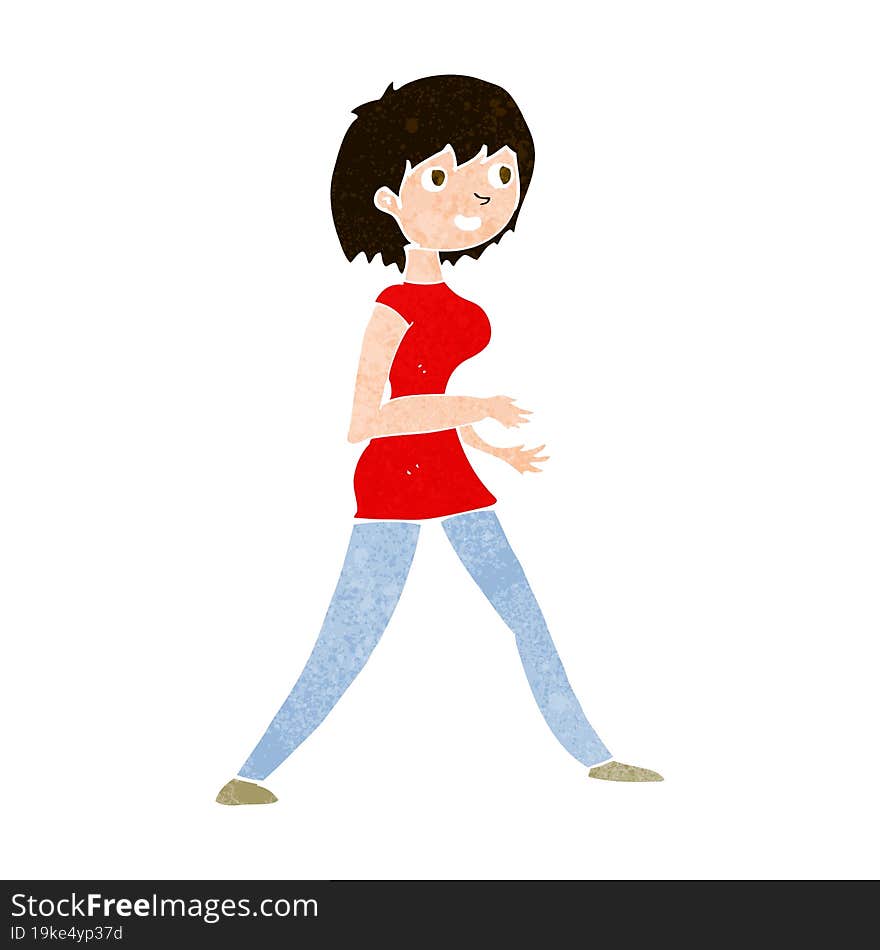 Cartoon Woman Walking