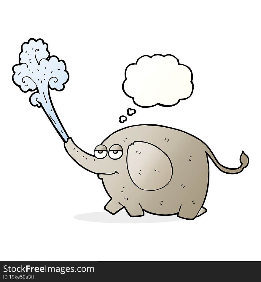 thought bubble cartoon elephant squirting water