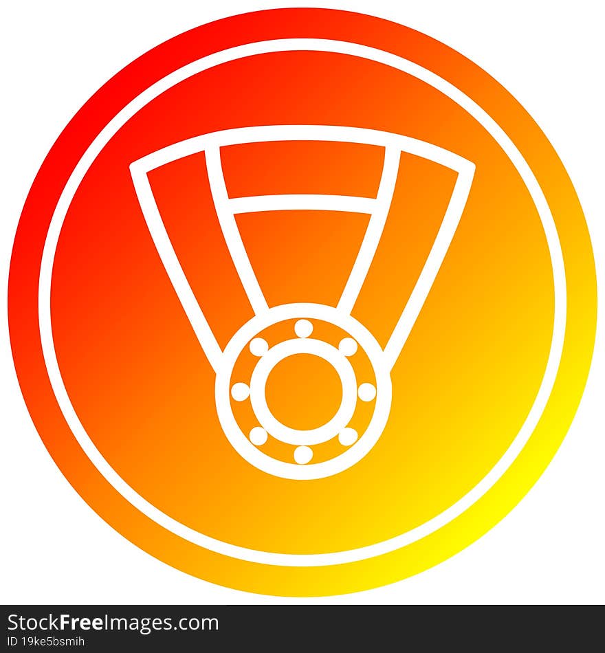 medal award circular in hot gradient spectrum