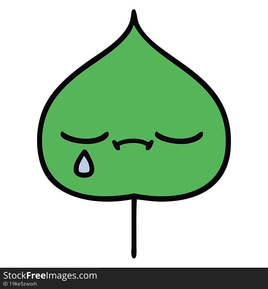 cute cartoon of a expressional leaf