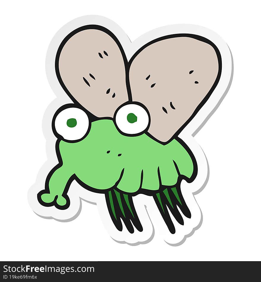 sticker of a cartoon fly