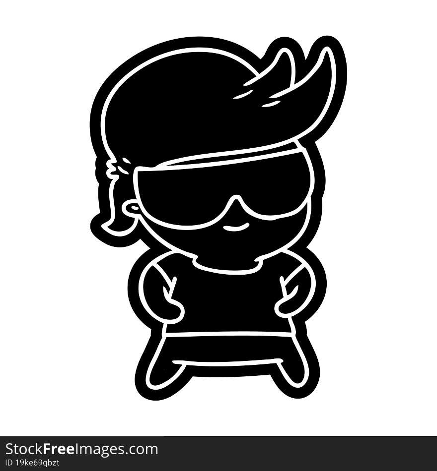 Cartoon Icon Kawaii Kid With Shades