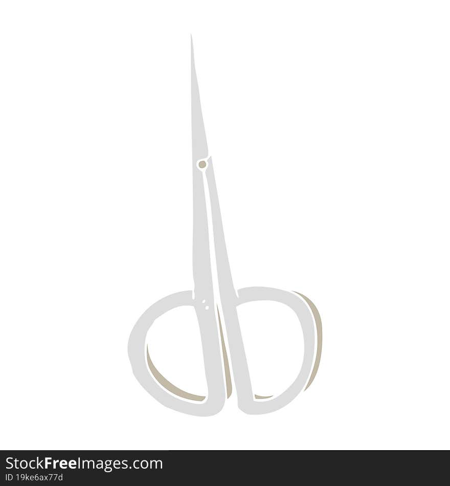 flat color illustration of nail scissors. flat color illustration of nail scissors