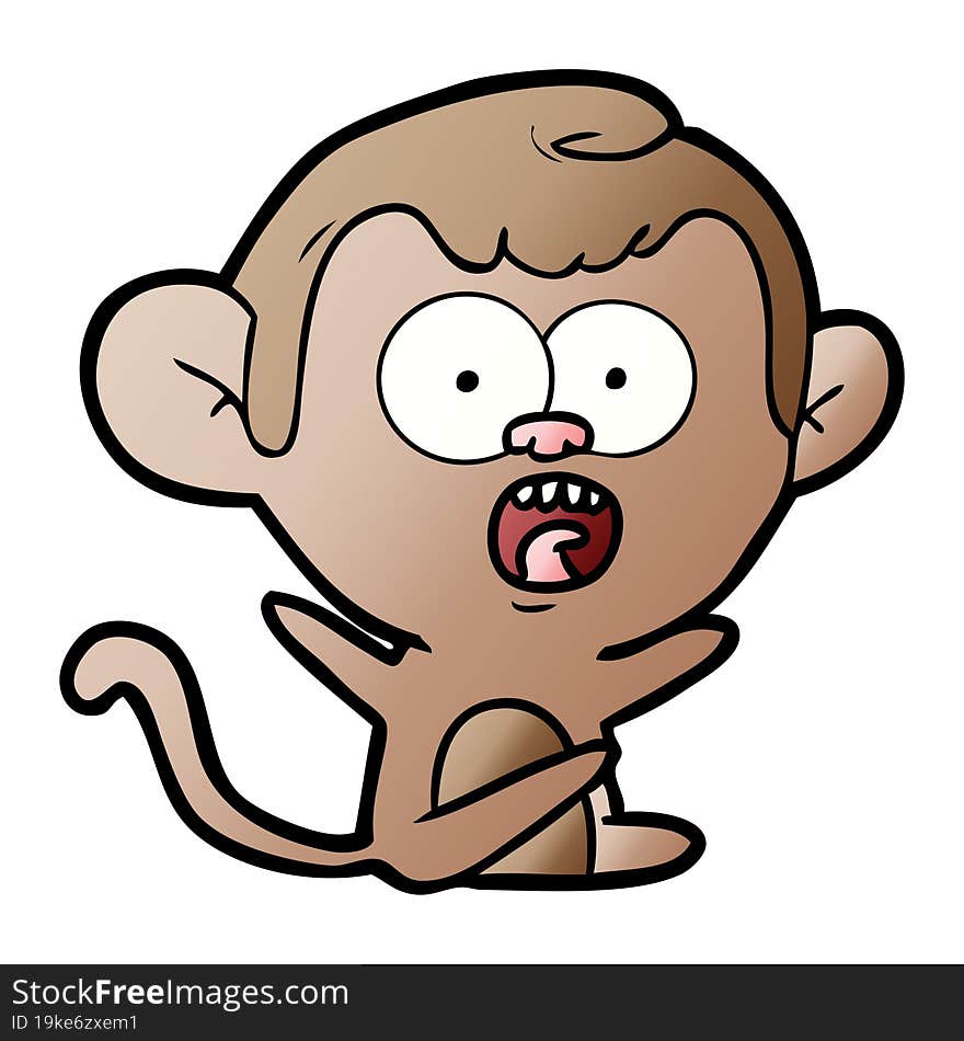 cartoon shocked monkey. cartoon shocked monkey