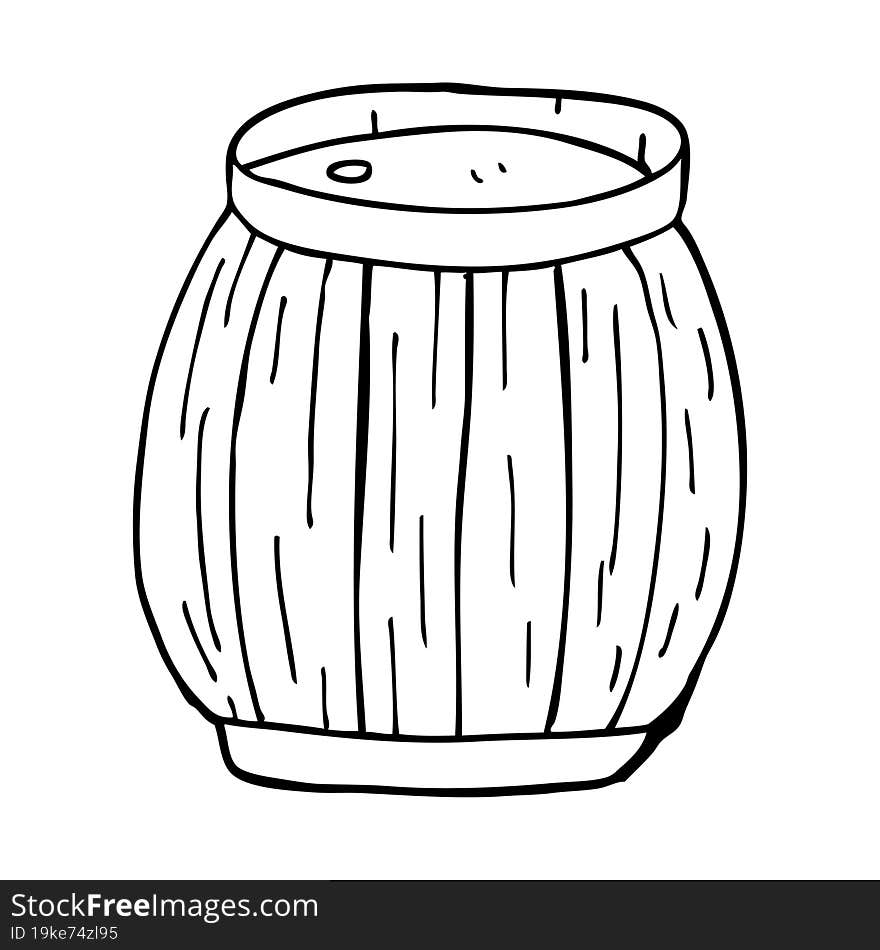 line drawing cartoon beer barrel