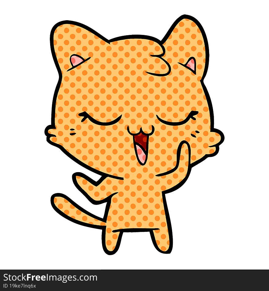 happy cartoon cat. happy cartoon cat