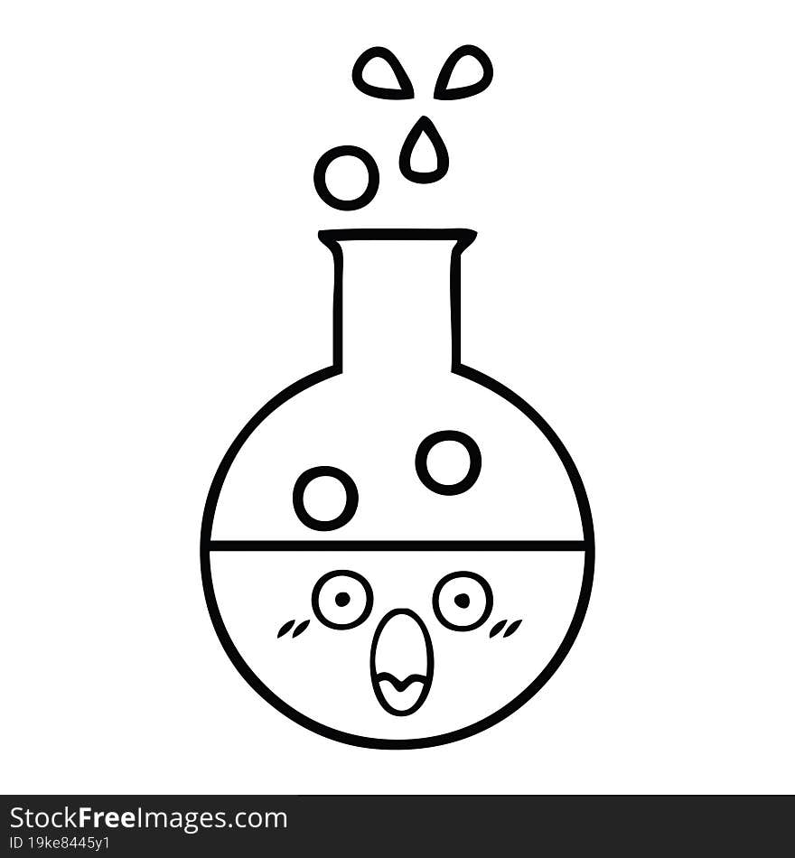 line drawing cartoon of a test tube