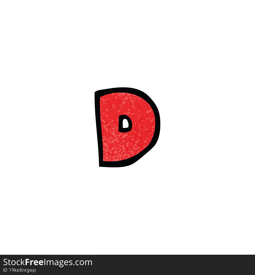 cartoon doodle letter d