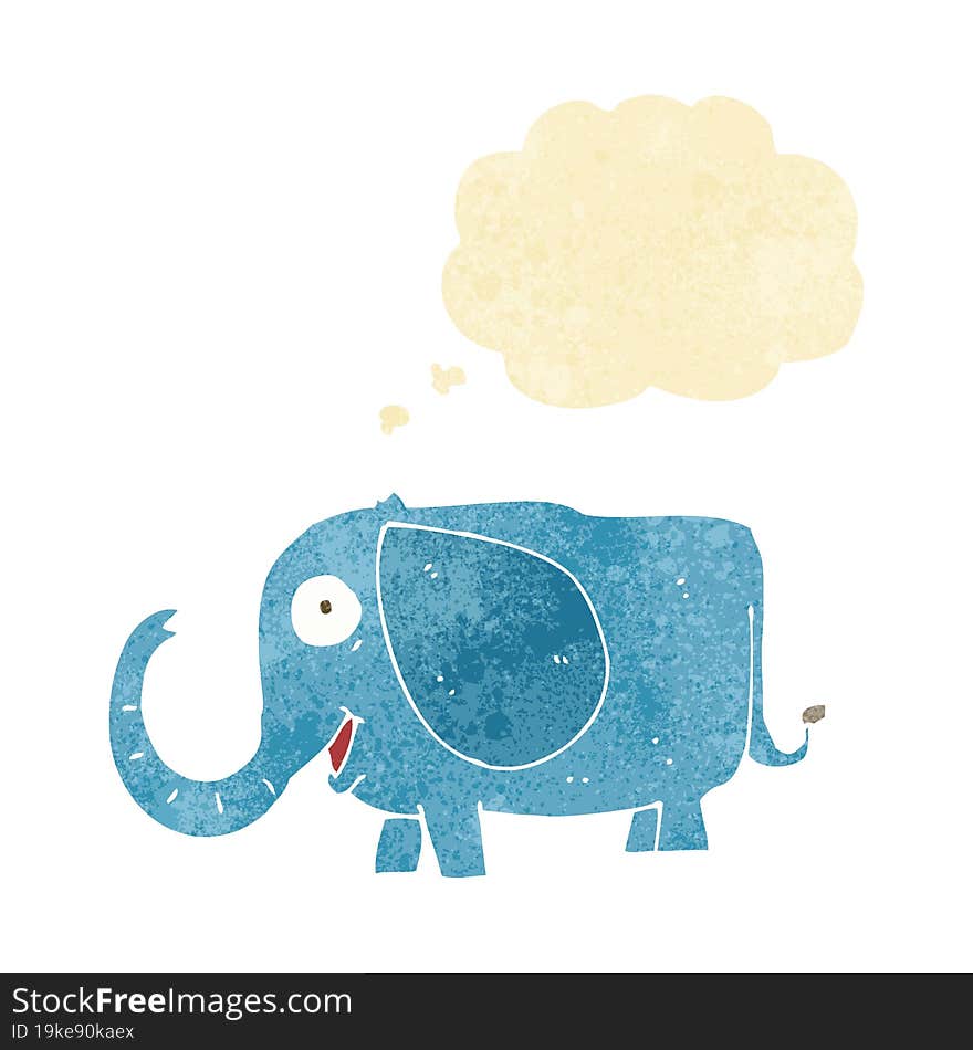 cartoon baby elephant with thought bubble