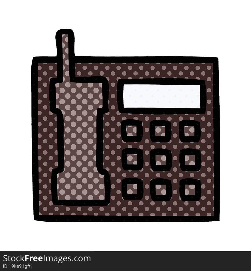 comic book style cartoon office telephone