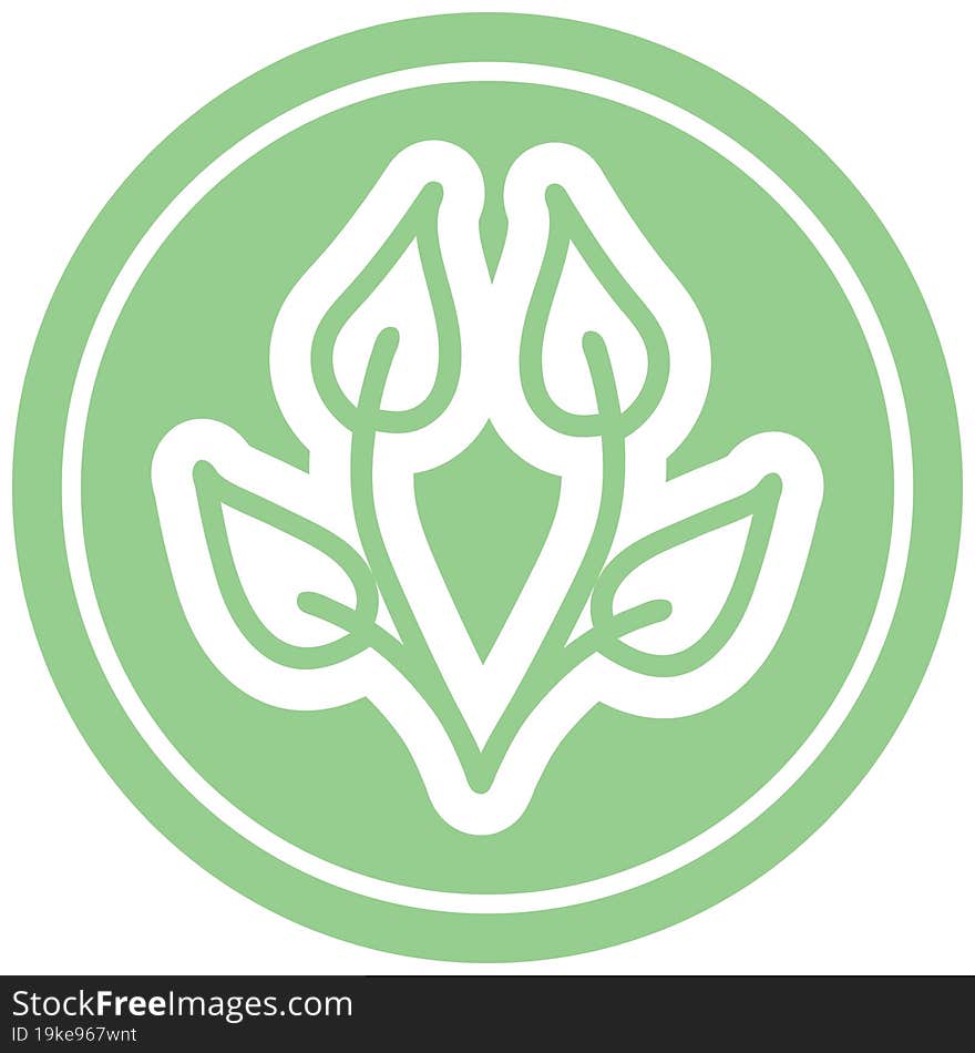 natural leaf circular icon