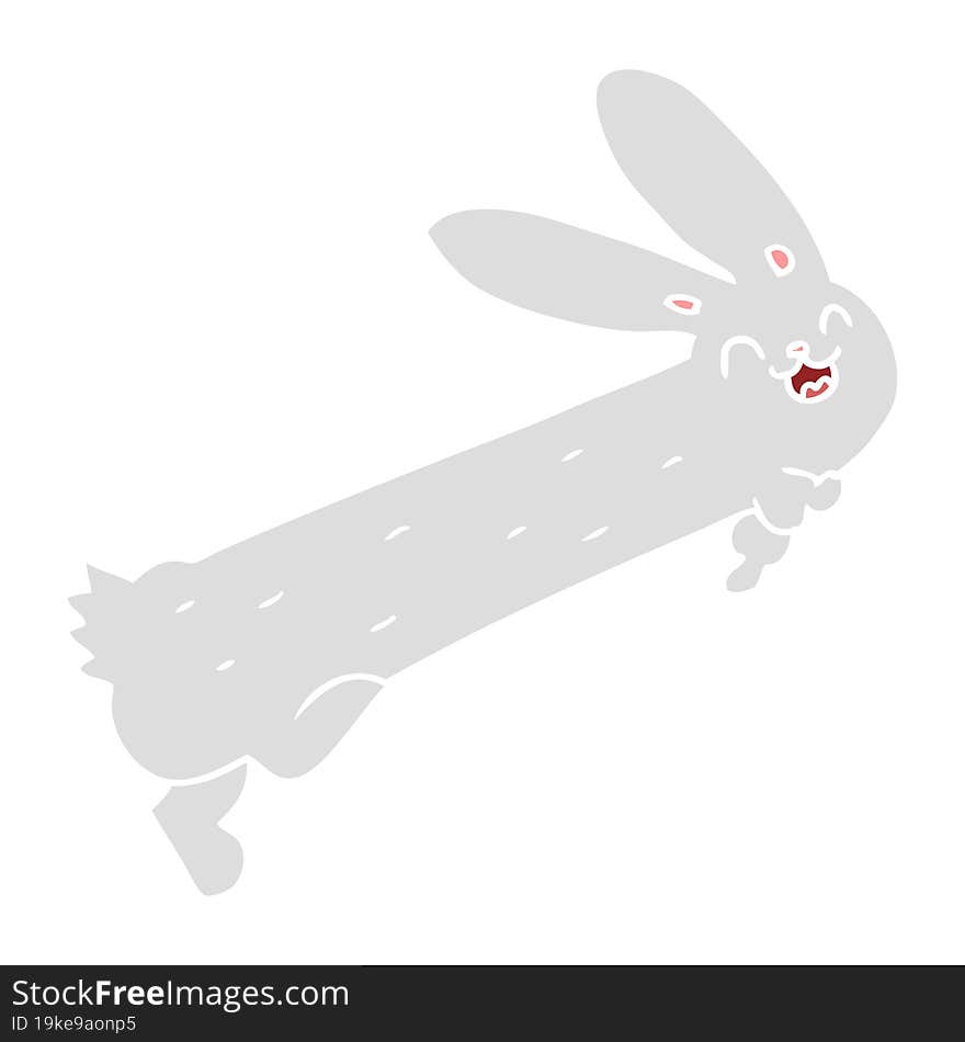 Funny Flat Color Style Cartoon Rabbit