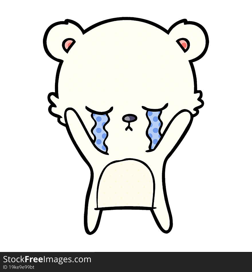 crying cartoon polarbear. crying cartoon polarbear