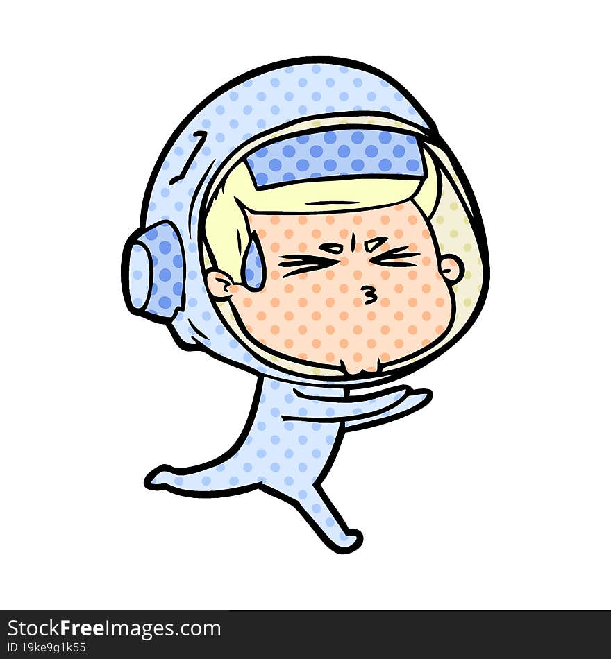 cartoon stressed astronaut. cartoon stressed astronaut