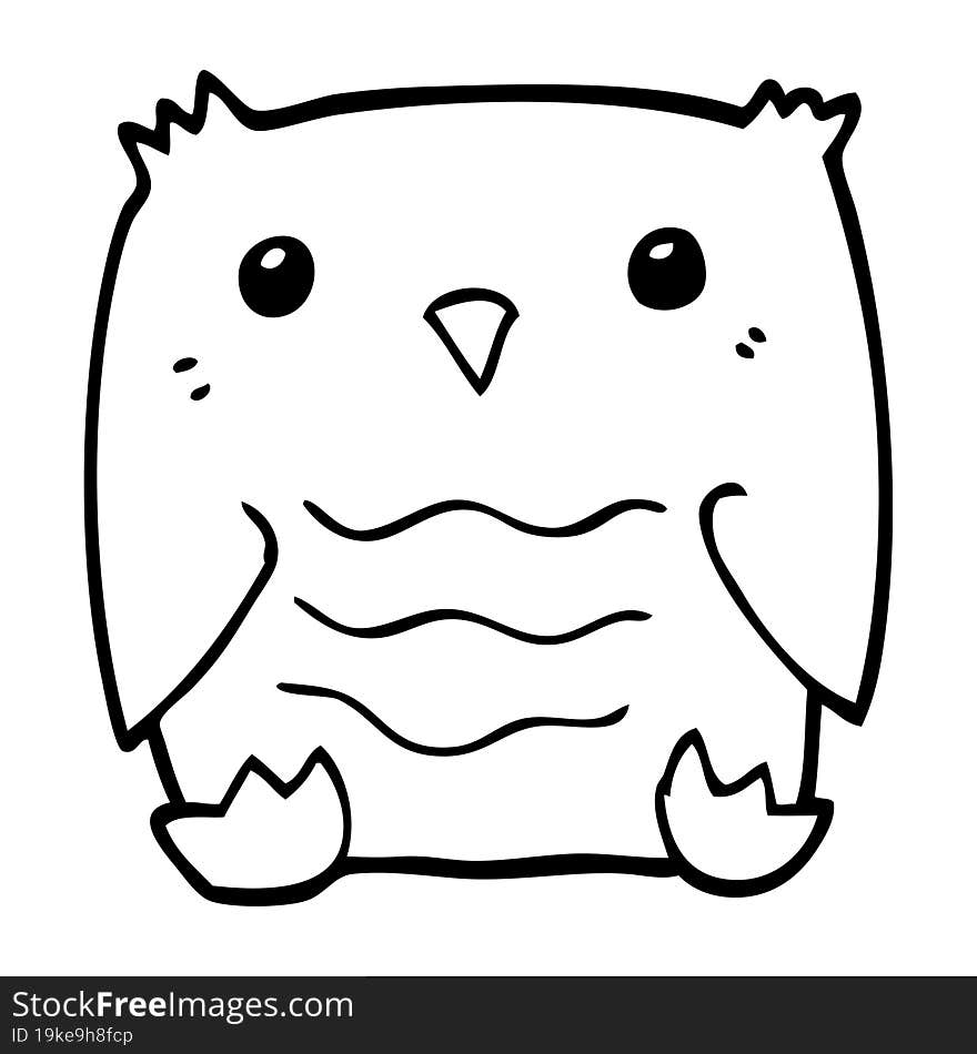 line drawing cartoon owl