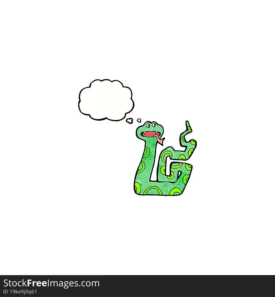 cartoon snake with thought bubble