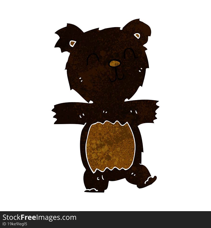 cartoon cute black bear cub