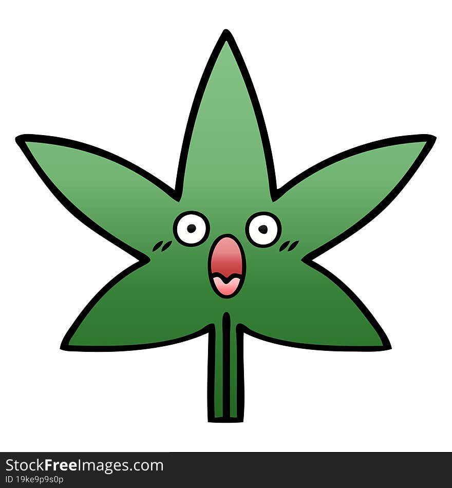 gradient shaded cartoon marijuana leaf