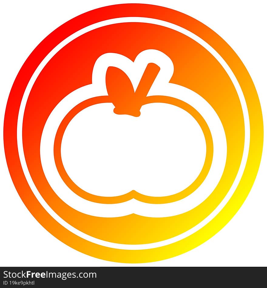 organic apple circular in hot gradient spectrum