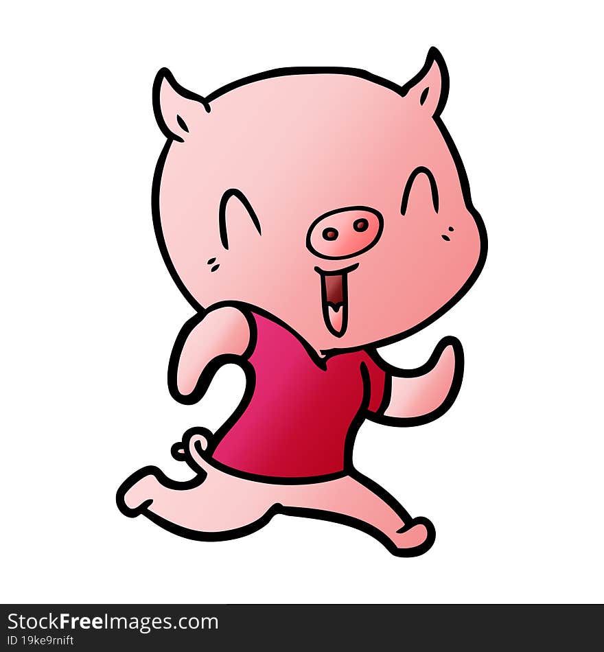 happy cartoon pig. happy cartoon pig