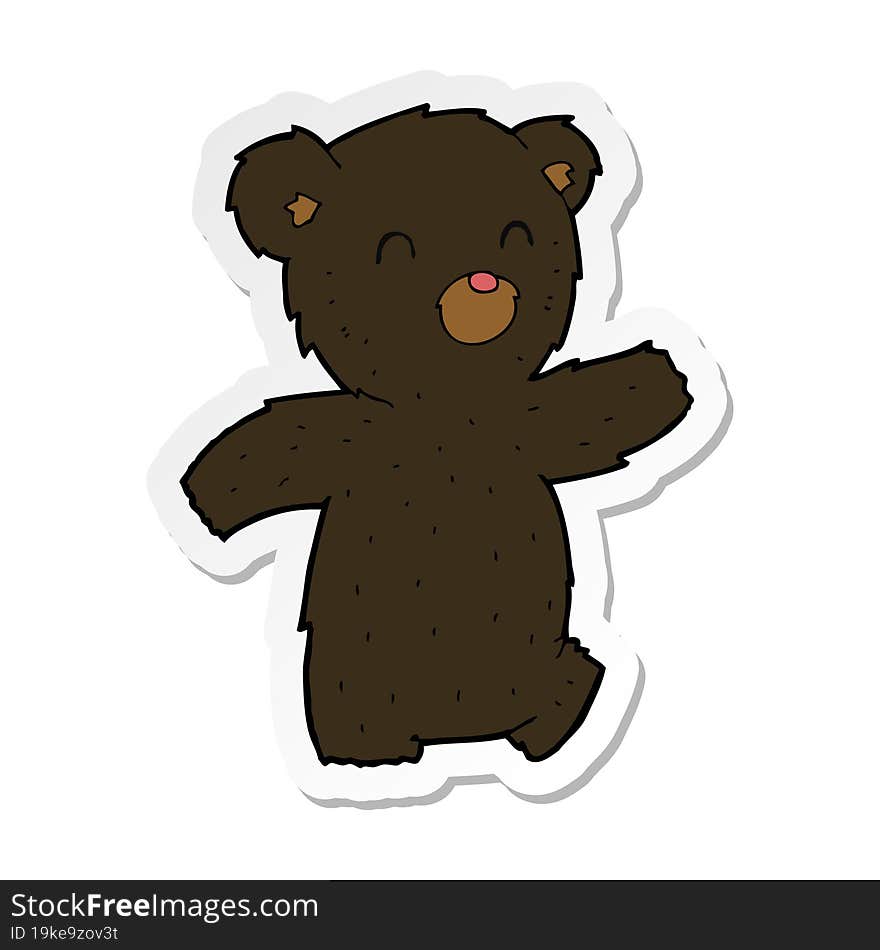 sticker of a cartoon black bear